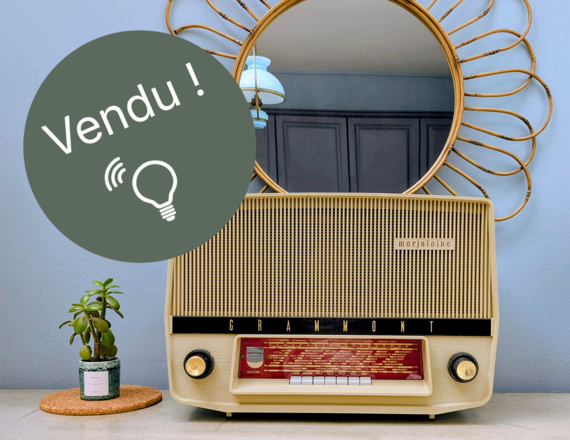 Poste TSG Grammont Marjolaine modernisé en enceinte Bluetooth. Article vendu.